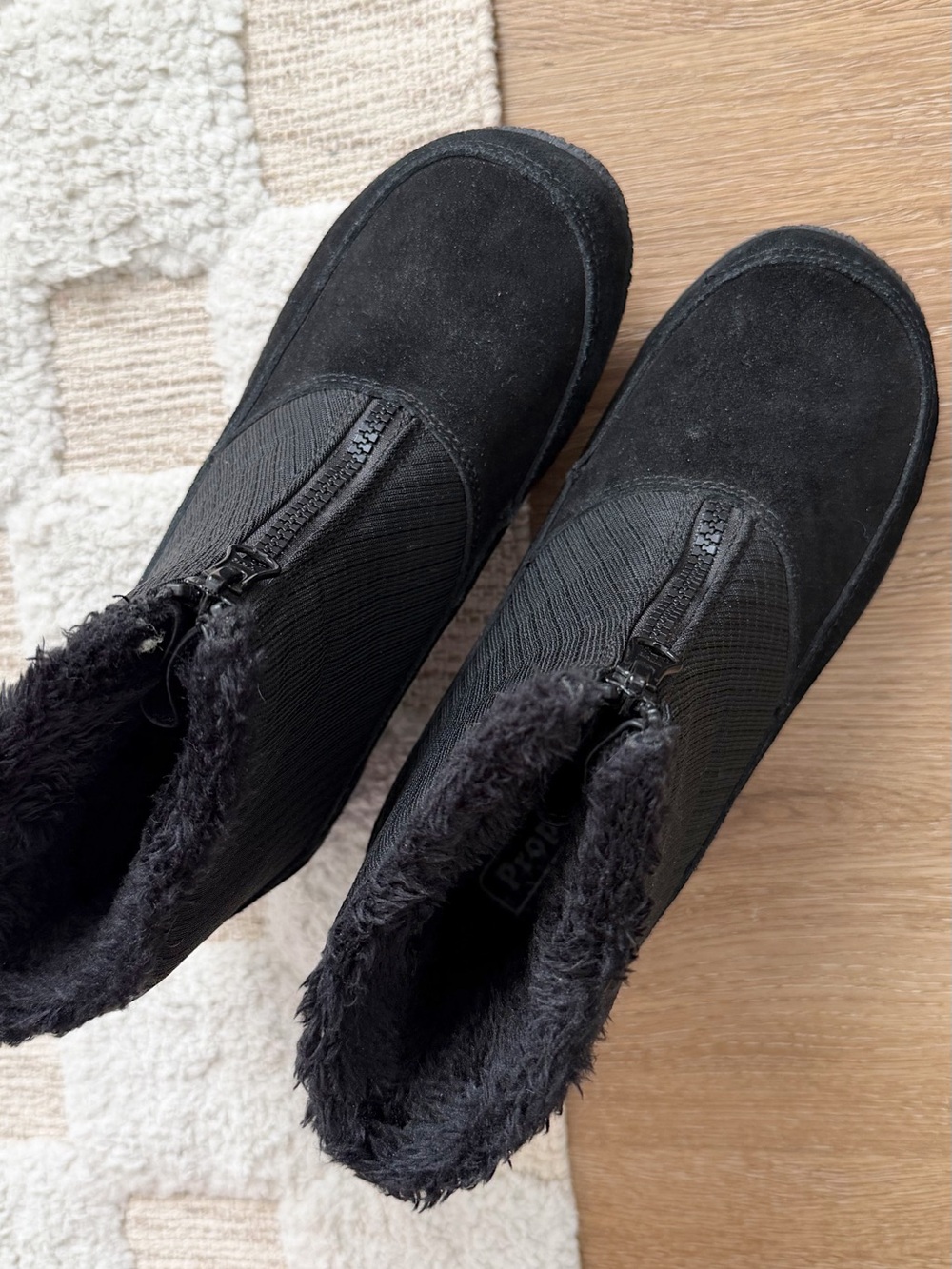 Propét Hedy Round Toe Zippered Booties in Black - Picture 7 of 8